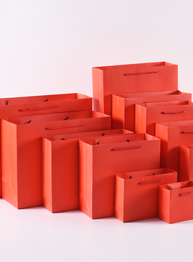 纸袋定做包装手提服装购物袋定制牛皮纸袋订制大红色喜庆礼袋