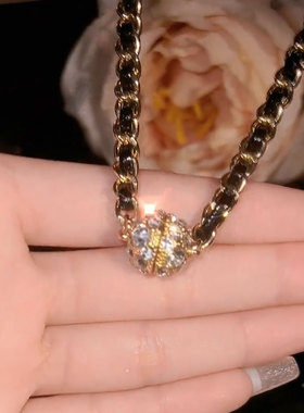 黑色锆石磁吸项链2025年新款时尚