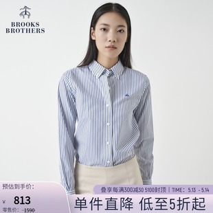 款 Supima棉免烫条纹长袖 Brothers 衬衫 布克兄弟女士新款 Brooks