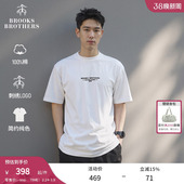 100%棉 夏休闲刺绣logo短袖 Brooks 布克兄弟男士 T恤 Brothers