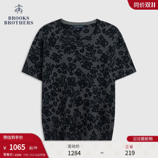 纯棉质感印花针织短袖 布克兄弟女士25早秋新品 Brothers Brooks