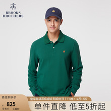 POLO衫 布克兄弟男春秋简约纯色棉质珠地网眼长袖 Brothers Brooks