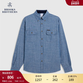 Brothers 布克兄弟男士 25秋冬新品 Brooks 纯棉牛仔口袋休闲衬衫