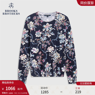 纯棉印花圆领针织衫 布克兄弟女士25早秋新品 Brothers Brooks