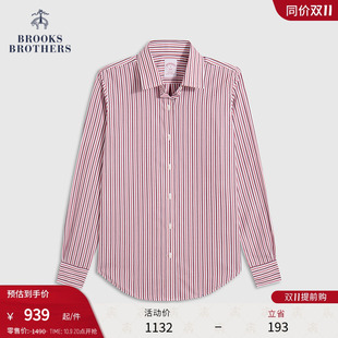 布克兄弟女士25早秋新品 Brothers Brooks 纯棉竖条纹衬衫 易打理