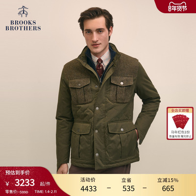 布克兄弟25男士拼接棉服
