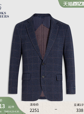 Brooks Brothers/布克兄弟男士秋冬款席纹呢格纹质感西装外套