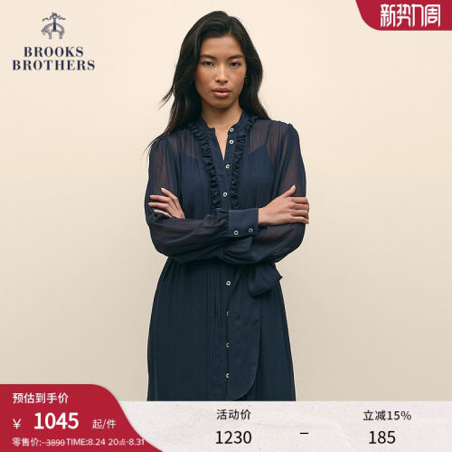 布克兄弟女士纯色内衬连衣裙
