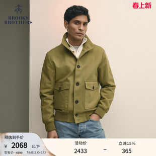 Brooks Brothers/布克兄弟男士春夏款纯棉巴恩风美式立领夹克外套