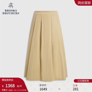 纯色A字版 布克兄弟女士25秋冬新品 型收腰伞裙 Brothers Brooks