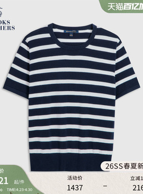 Brooks Brothers/布克兄弟女士26春夏新品纯棉横条纹航海风短袖