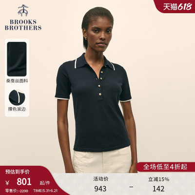布克兄弟女士桑蚕丝polo衫