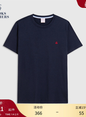 Brooks Brothers/布克兄弟男士25新品supima棉纯色logo简约T恤