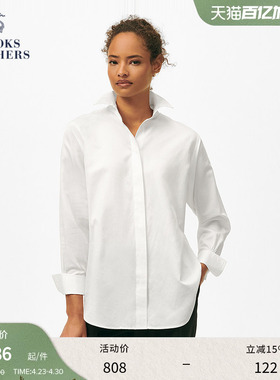 Brooks Brothers/布克兄弟女士春夏新款supima棉纯色优雅衬衫