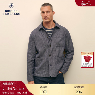 布克兄弟25男士棉麻夹克外套