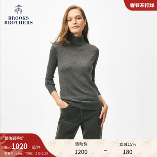 Brooks Brothers/布克兄弟女士25秋冬绵羊毛百搭高领针织打底衫