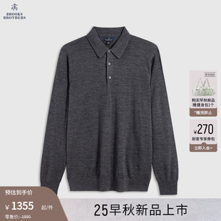 Brothers 25早秋新品 Brooks 布克兄弟男士 美利奴羊毛长袖 polo衫