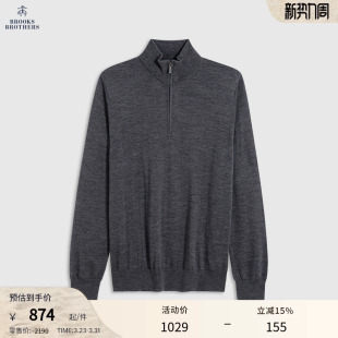 美利奴羊毛半拉链针织衫 Brooks 25秋冬新品 布克兄弟男士 Brothers