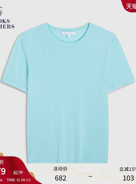 Brooks Brothers/布克兄弟女士春夏新款supima棉纯色针织短袖
