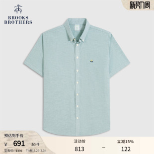 Brothers Brooks 布克兄弟男士 春夏款 衬衫 牛津纺logo短袖 易打理