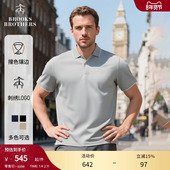 Brothers 布克兄弟男士 春夏新款 Brooks 纯棉刺绣logo镶边polo衫