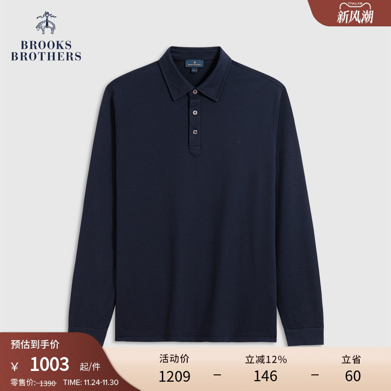 布克兄弟25男士长袖polo衫