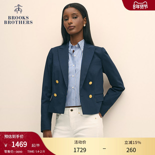 Brooks Brothers/布克兄弟女士秋冬新款学院风金属纽扣短款西装
