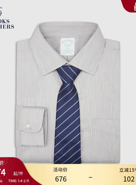 [易打理]Brooks Brothers/布克兄弟男士新品supima棉纯色正装衬衫
