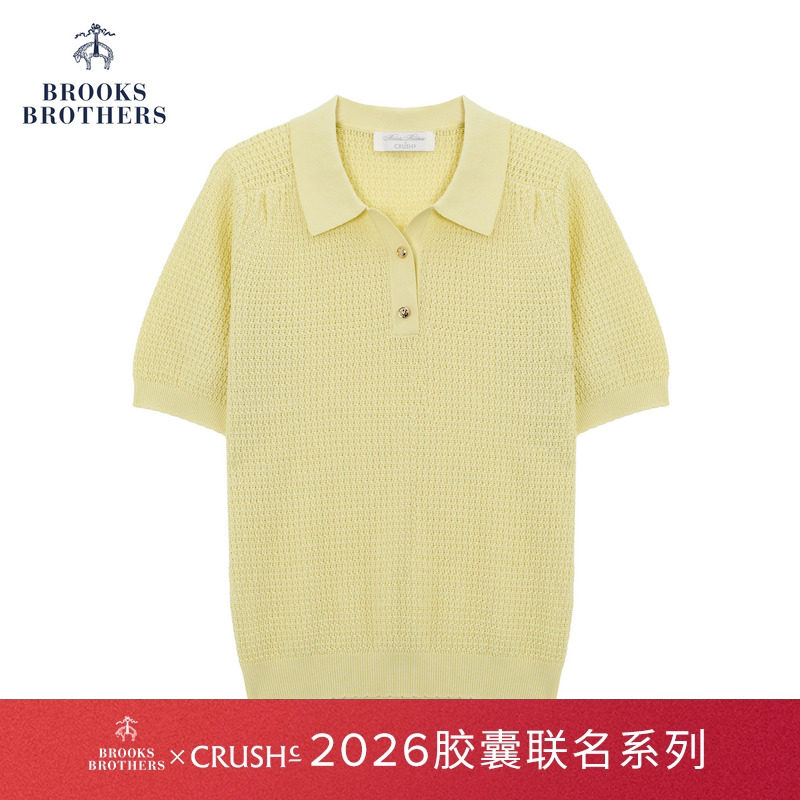 【BB X CRUSH胶囊系列】布克兄弟联名款女士26镂空纽扣针织polo衫