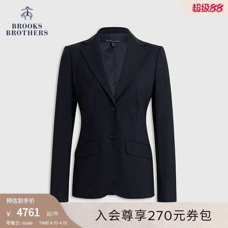 Brooks Brothers/布克兄弟女士秋冬新款绵羊毛明显装饰西装外套