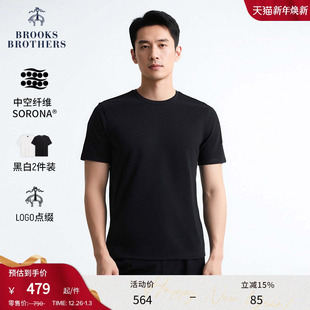 Brothers Brooks 布克兄弟男士 夏正肩黑白两件装 T恤 短袖 2件装
