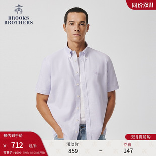 Brothers Brooks 布克兄弟男士 夏新款 衬衫 刺绣logo修身 易打理