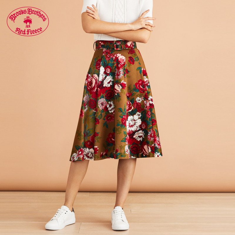 Brooks Brothers/布克兄弟女士棉质复古花朵印花半身裙休闲|ruв категории Женская одежда, юбка - от Buy2taobao.com для оказания профессиональной услуги покупки агента Taobao