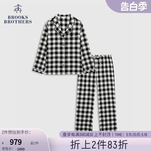 布克兄弟女士新款 格纹纯棉居家睡衣套装 Brothers Brooks