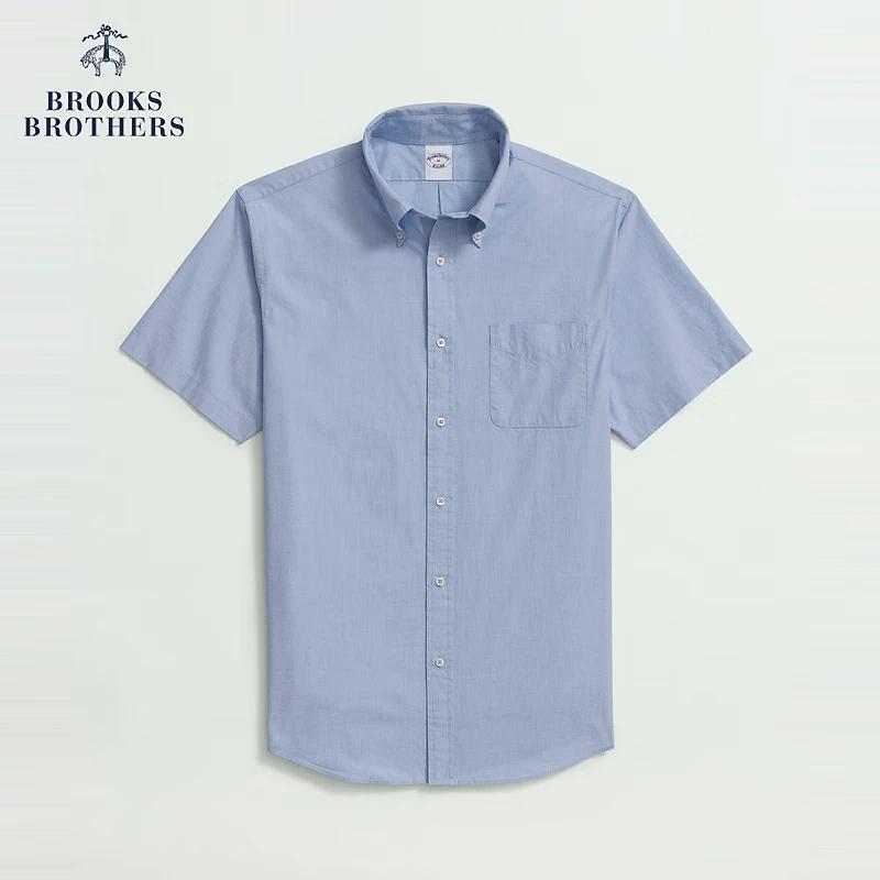 布克兄弟24简约纯色口袋休闲衬衫