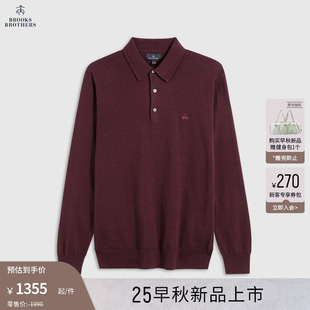 Brothers 25早秋新品 Brooks 布克兄弟男士 美利奴羊毛长袖 polo衫