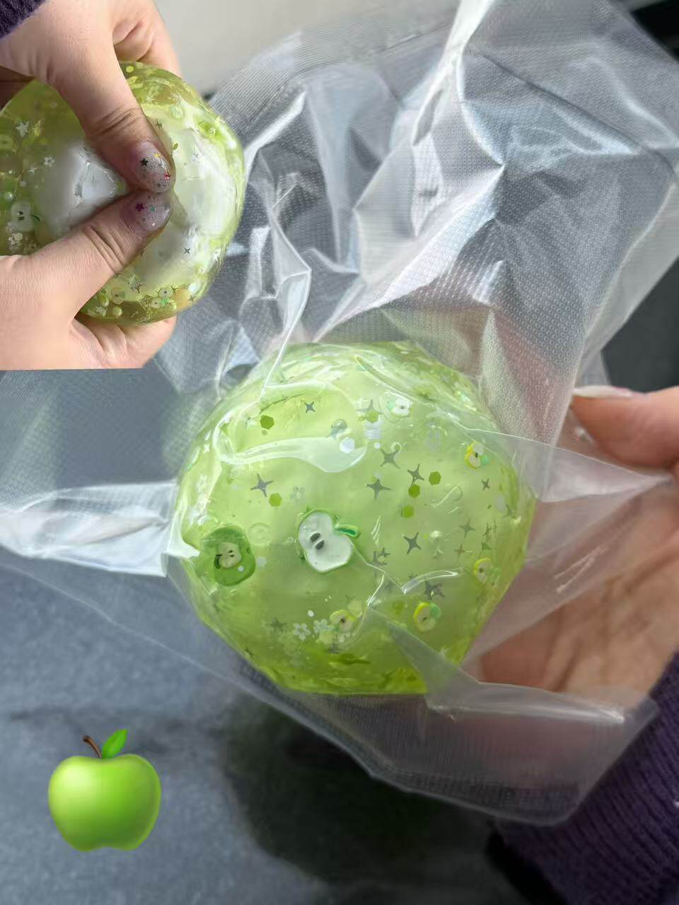 thumbnail for Crispy Green Apple Handmade Balls | Cable tie sealing | Irrecoverable | Squeezing it open easily causes air to be released, requiring air to be evacuated