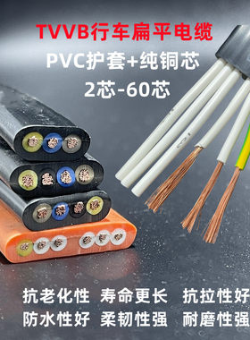 行车扁平电缆TVVB2芯-60芯