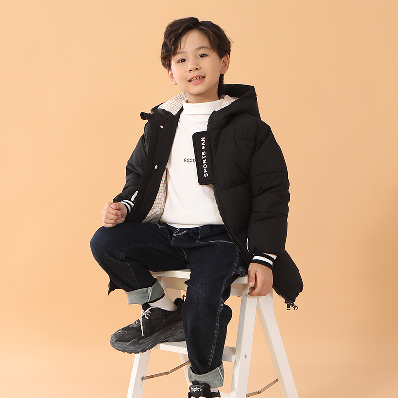 中大童加厚棉服中长款儿童秋冬