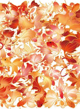 50张锦鲤献瑞贴纸PET透明烫金材质金鱼中国风高颜值装饰防水贴画