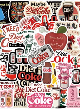 56张dietcoke卡通可乐防水贴纸