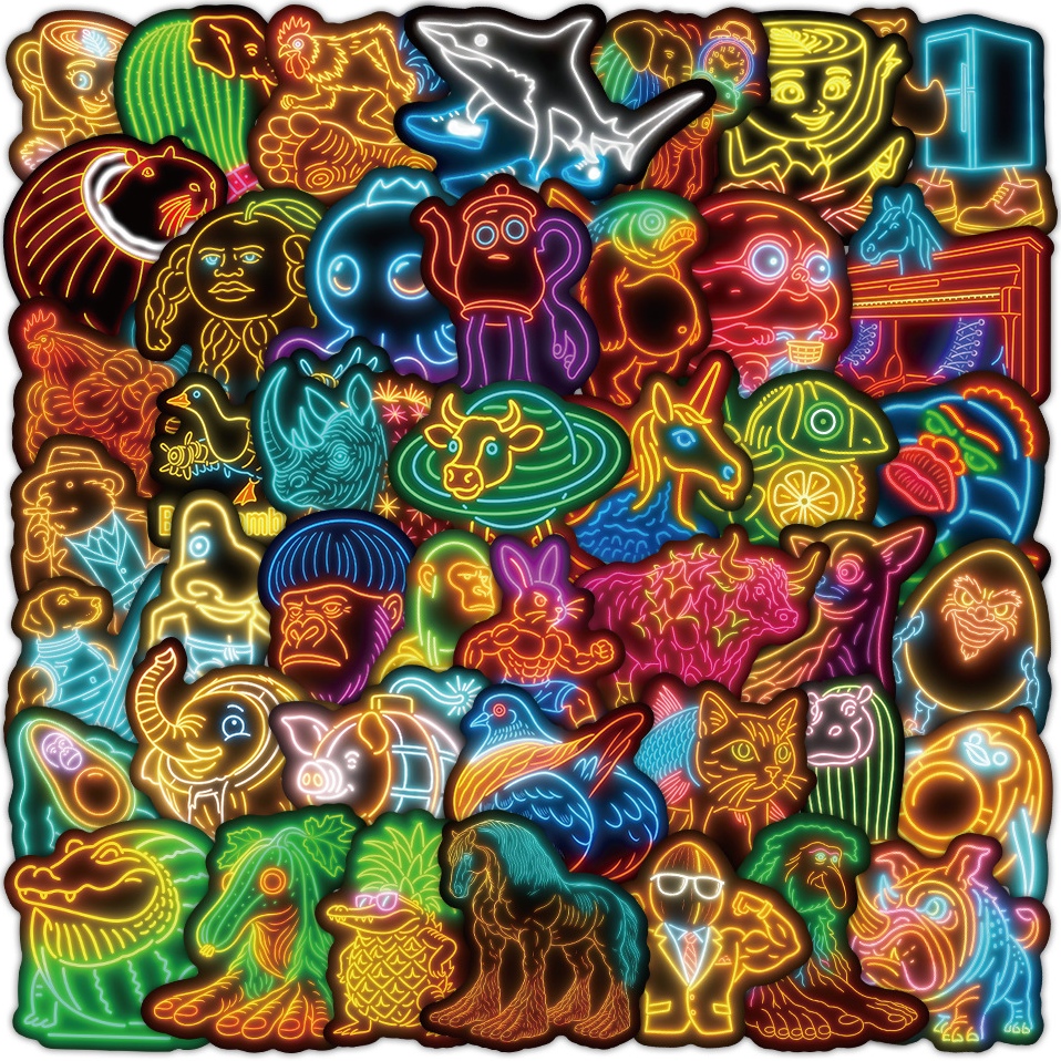 美国山海经意义不明搞笑抽象贴纸