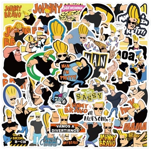62张Johnny 饰防水贴画 Bravo拼命郎约翰尼贴纸卡通可爱肌肉猛男装