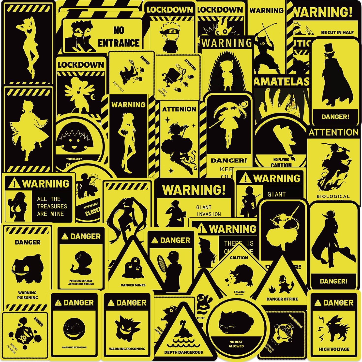 50张不要动我动漫周边警告贴纸拉杆箱电脑手机壳可爱装饰防水贴画