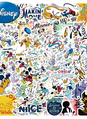50张迪士尼正版卡通变形米奇贴纸笔记本电脑行李箱手机壳diy贴画
