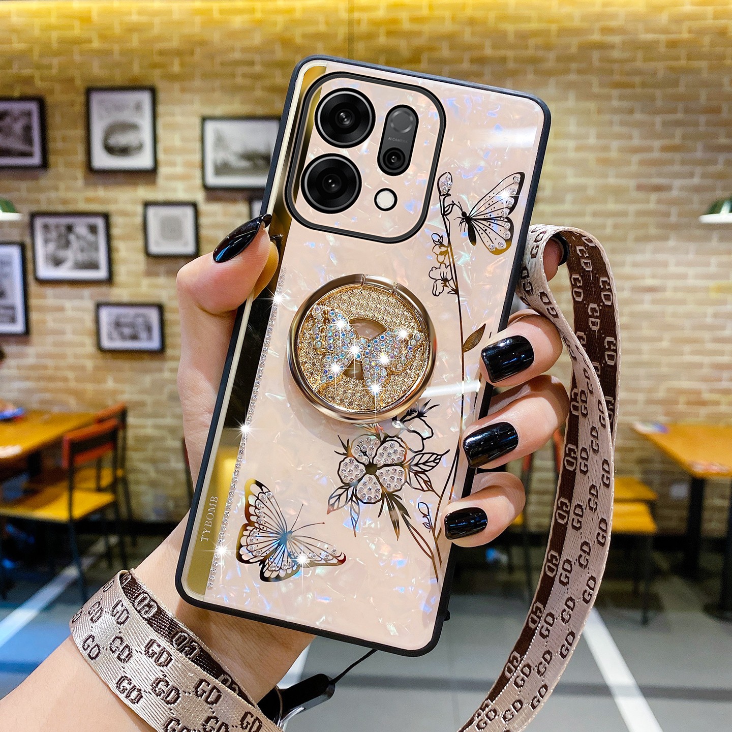 蝶恋花适用opporeno14手机壳新款女生reno13手机套全包防摔reno12外壳女款高级感reno14pro硬壳网红软胶2025