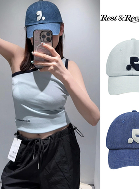 韩国rest26新款绣花牛仔棒球帽遮阳帽子潮RR鸭舌帽andrecreation