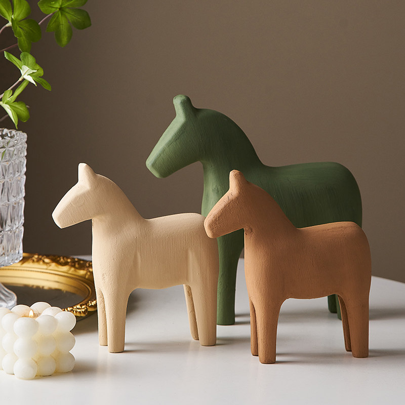 原木风文艺小木马小摆件客厅玄关电视柜家居装饰品搭配房间书桌面,家居饰品,装饰摆件,淘宝优惠券,粉丝福利购,淘宝优惠卷