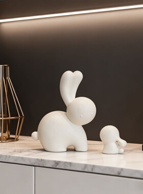 简约现代陶瓷兔子摆件节日礼物