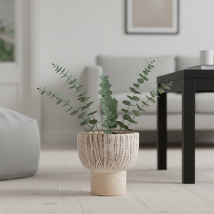 日式陶瓷花瓶纸巾盒创意纹理装饰品现代简约餐桌摆件